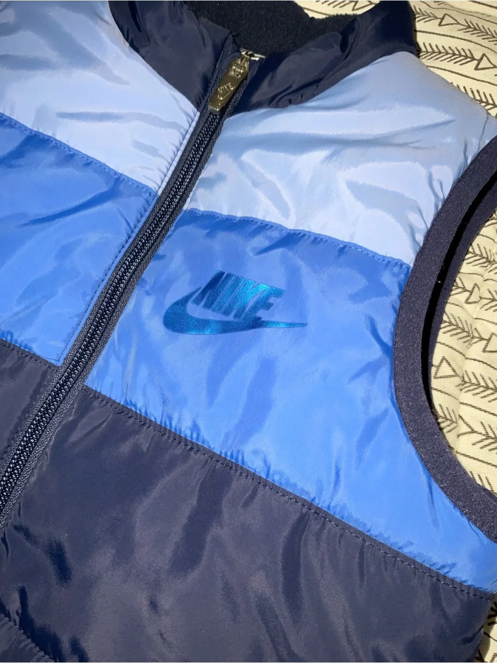 Nike Kids Navy & Royal Blue Colorblock Puffer Vest